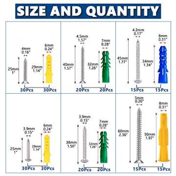 Bill Premium Drywall Anchors & Screws - 260 Pcs Kit