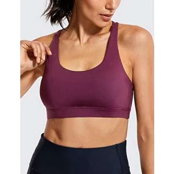 CRZ YOGA Women's Medium Support Strappy Sports Bra