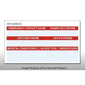 TLC Safety By Design My Child Has a Medical Condition Set of 2 Medical Alert In Case of Emergency Identification Cards with Sealable Pouches and Luggage Loops (Qty. 2 w/Sealable Pouches)