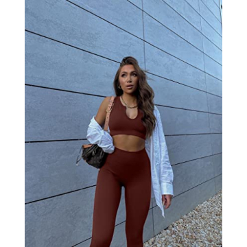 Stylish QINSEN Ribbed Seamless 2 Piece Workout Set