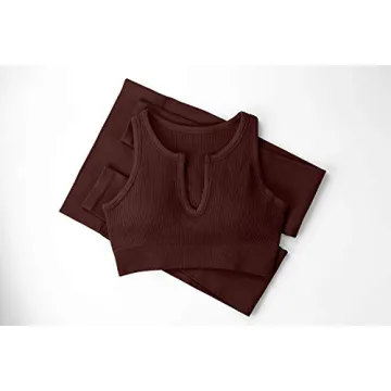 Stylish QINSEN Ribbed Seamless 2 Piece Workout Set