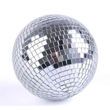 Big Mo's Toys Disco Ball - Silver Mirror Hanging Disco Ball Party Decoration Accessories for 70s Parties