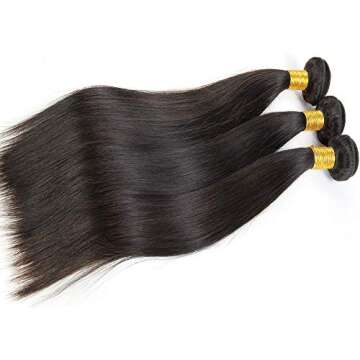 Straight Human Hair Bundles 1Bundle 24 Inch Single Bundle Brazilian Virgin Straight Hair Single Bundle Straight Bundles Weave Hair Human Bundles For Black Woman