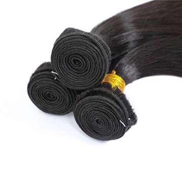 Straight Human Hair Bundles 1Bundle 24 Inch Single Bundle Brazilian Virgin Straight Hair Single Bundle Straight Bundles Weave Hair Human Bundles For Black Woman