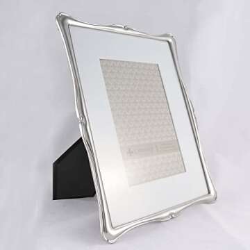 Lawrence Frames 710280 5 by 7-Inch Silver Metal Romance Picture Frame, Matted, 8x10