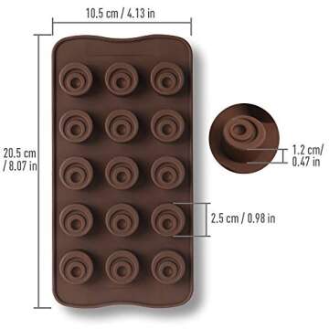 homEdge 15-Cavity Mini Cup Chocolate Mold Set of 4