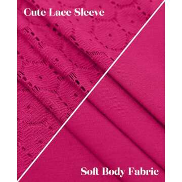 Womens V Neck Lace Sleeve Tops for Stylish Looks