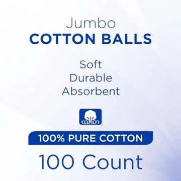 Equate Beauty Jumbo Cotton Balls, 100 Count