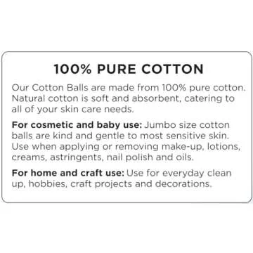 Equate Beauty Jumbo Cotton Balls, 100 Count