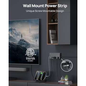 TROND Power Strip Surge Protector 10ft Cord 4000 Joules