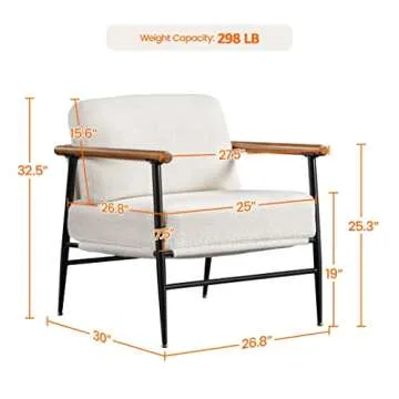 Yaheetech Accent Chair Modern Boucle Fabric Lounge Chair