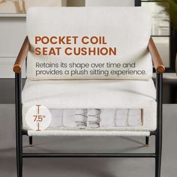 Yaheetech Accent Chair Modern Boucle Fabric Lounge Chair