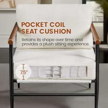 Yaheetech Accent Chair Modern Boucle Fabric Lounge Chair