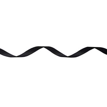 Ribbli Double Faced Black Satin Ribbon,1/4” x Continuous 25 Yards,Use for Bows Bouquet,Gift Wrapping,Floral Arrangement