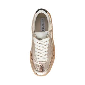 Steve Madden Women's Gold Tux Sneaker for Effortless Style
