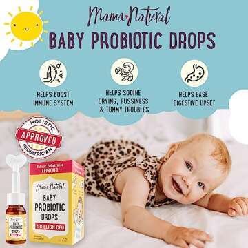 Mama Natural Baby Probiotic Drops - Infant Probiotic Gas Relief