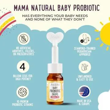 Mama Natural Baby Probiotic Drops for Infants 0-48 Months