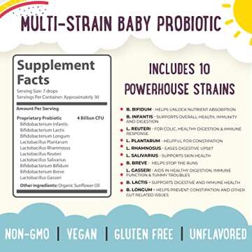 Mama Natural Baby Probiotic Drops for Infants 0-48 Months