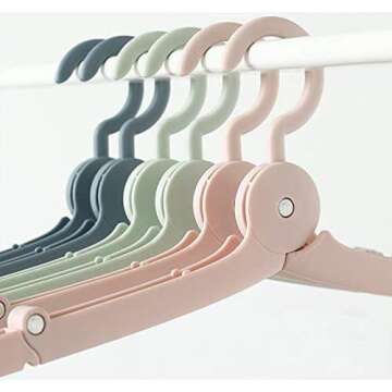 CHMHY 6 Pcs Folding Clothes Hangers, Travel Clothes Hanger Portable Folding Clothes Hangers and Save Space for Both Family and Travel Use