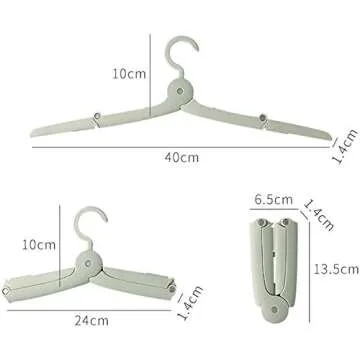 CHMHY 6 Pcs Folding Clothes Hangers, Travel Clothes Hanger Portable Folding Clothes Hangers and Save Space for Both Family and Travel Use