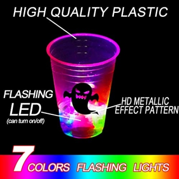 Ahuimeius Glow-in-The-Dark Party Cup Set for Halloween Fun