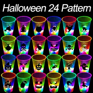 Ahuimeius Glow-in-The-Dark Party Cup Set for Halloween Fun