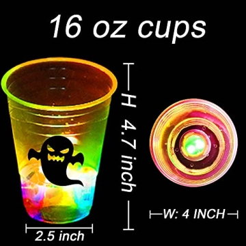 Ahuimeius Glow-in-The-Dark Party Cup Set for Halloween Fun