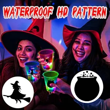 Ahuimeius Glow-in-The-Dark Party Cup Set for Halloween Fun