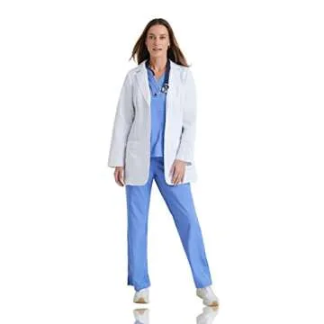 Grey's Anatomy 7446 Missy 2 Pkt White Lab Coat w/ Back Tab Large