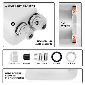 Link Solar Weatherproof ABS Solar Double Cable Entry Gland for All Cable Types 2mm² to 6mm² for Solar Project on Rv, Campervan, Boat
