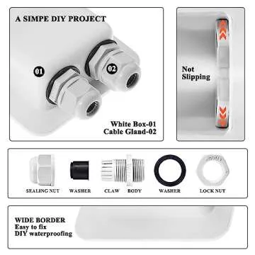Link Solar Weatherproof ABS Solar Double Cable Entry Gland for All Cable Types 2mm² to 6mm² for Solar Project on Rv, Campervan, Boat