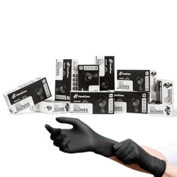 Exam Grade 4 Mil Nitrile Gloves - 1000 Count, Black Disposable Gloves - Latex Free
