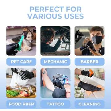 Exam Grade 4 Mil Nitrile Gloves - 1000 Count Black Disposable