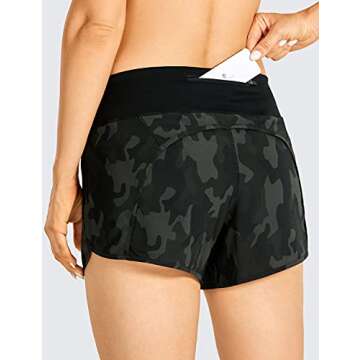 CRZ YOGA Womens Lightweight Gym Athletic Workout Shorts Liner 4" - Quick Dry Running Sport Spandex S...