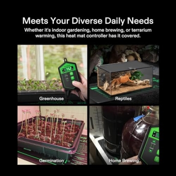 VIVOSUN Digital Heat Mat Thermostat Controller, 40–108 ºF 1000W for Reptiles, Seedlings, Germination, Incubation and Fermentation