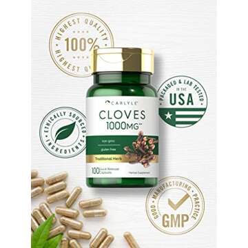 Carlyle Cloves Supplement | 1000mg | 100 Capsules | Non-GMO, Gluten Free