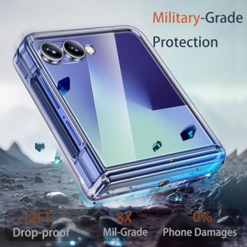 Samsung Galaxy Z Flip 7 Clear Case with Hinge Protection