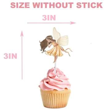 Celebrate with Magic: 10 Pcs Fairy Pastel Cupcake Toppers - Transform Your Treats!