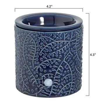 Blue Leaf Electric Candle Warmer with Timer for Wax Melts