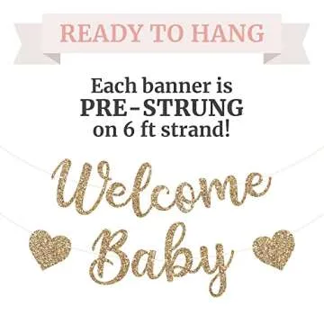 Welcome Baby Banner for Showers and Reveals - Pre-Strung