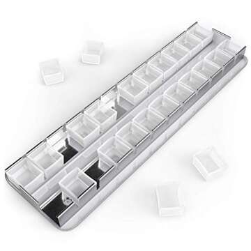 ARTEZA Empty Watercolor Palette Tin, 24 Half Pans, Customizable Portable Empty Half Pans for Watercolor Paints