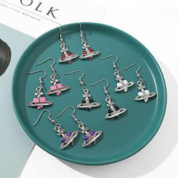 Stylish WDLYAN Punk Heart Y2K Saturn Necklace in 5 Colors