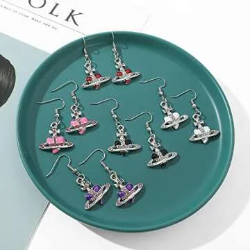 Stylish WDLYAN Punk Heart Y2K Saturn Necklace in 5 Colors