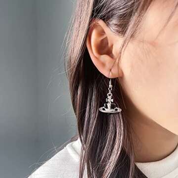 Stylish WDLYAN Punk Heart Y2K Saturn Necklace in 5 Colors