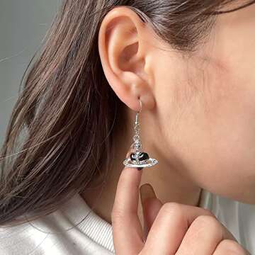 Stylish WDLYAN Punk Heart Y2K Saturn Necklace in 5 Colors