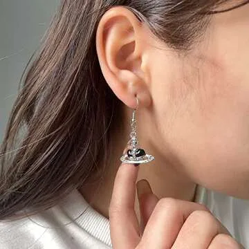 Stylish WDLYAN Punk Heart Y2K Saturn Necklace in 5 Colors