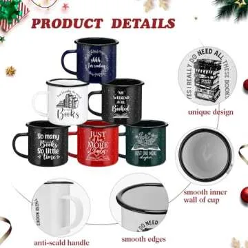 Zhehao Enamel Mugs for Book Lovers - 10 Pcs Gift Set