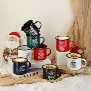 Zhehao Enamel Mugs for Book Lovers - 10 Pcs Gift Set