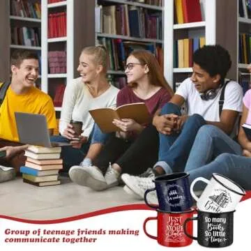 Zhehao Enamel Mugs for Book Lovers - 10 Pcs Gift Set