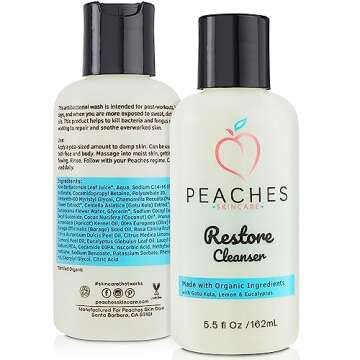Peaches Skin Care Face Cleanser (5.5 oz) - Post-Workout Face Wash - Vegan Facial Cleanser - Enriched...